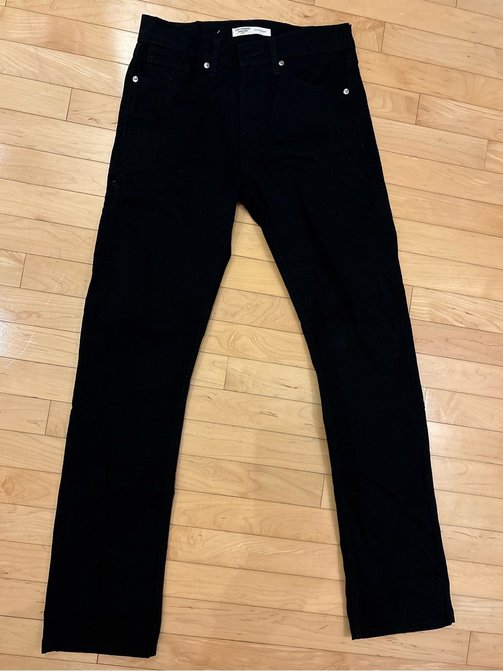 Levi’s slim straight black jeans 29W 32L (fits like 34L)